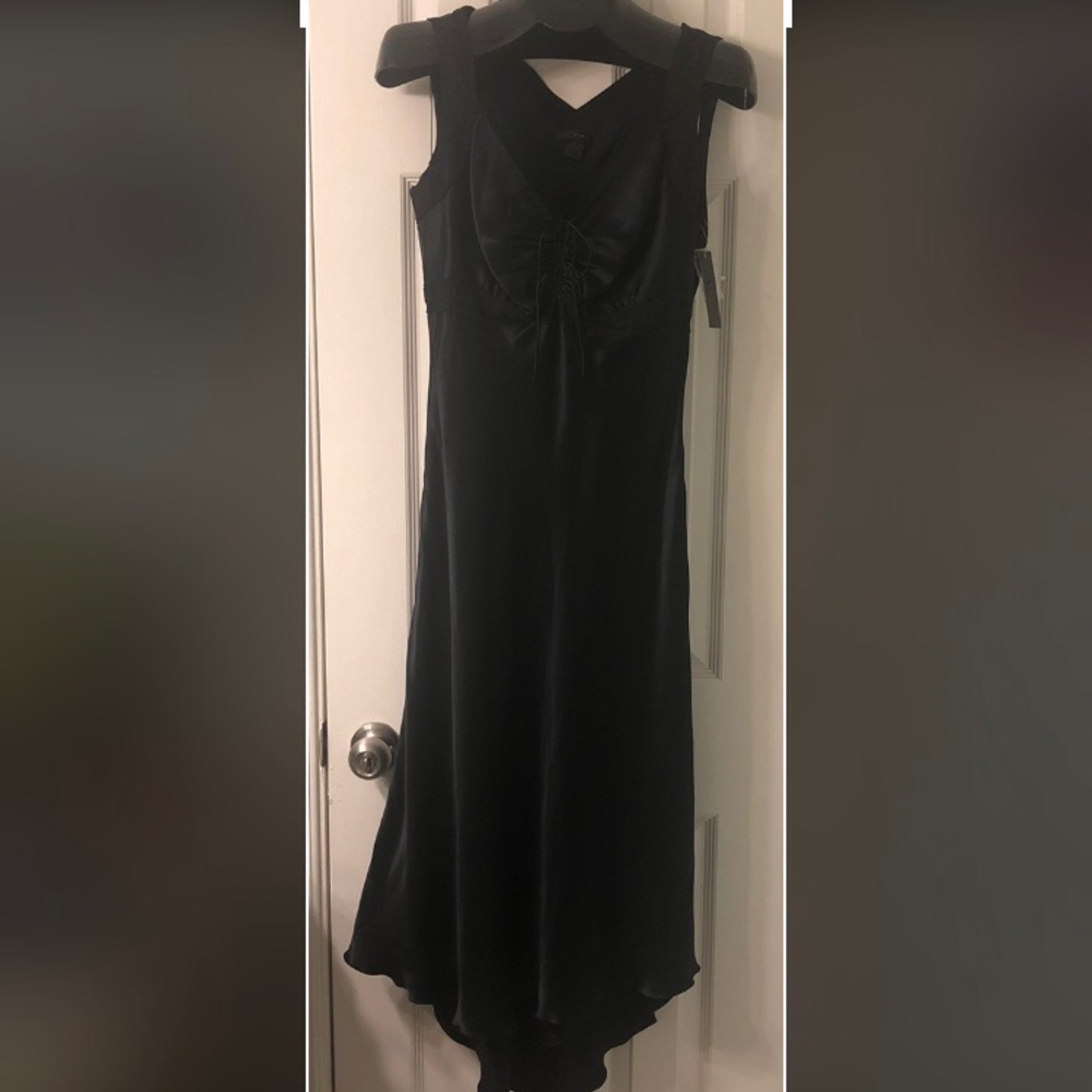 100% Silk W.D.N.Y. Slip style dress with lace trim